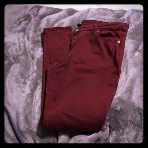 Burgundy/Wine Colored Gap Legging Jean 14